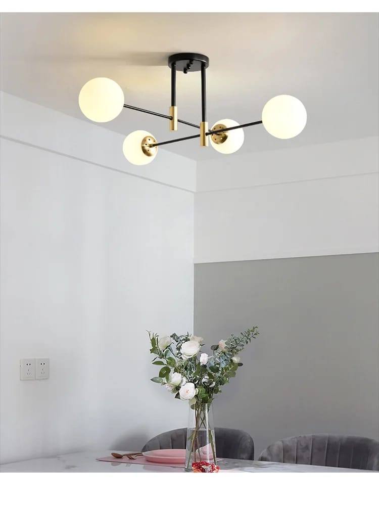 Mordern glass multi-bulb chandelier